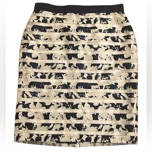 Ann Taylor White and Blue Floral Pencil Skirt Women’s Size 8